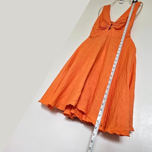 Blue Positano 100% Linen Sleeveless Tank A-Line Mini Sun Dress Medium - Picture 5 of 7